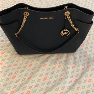 Navy leather Jet Set Travel Michael Kors Tote